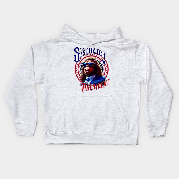 Sasquatch for President 2024 Election Kids Hoodie by Mind Your Tee